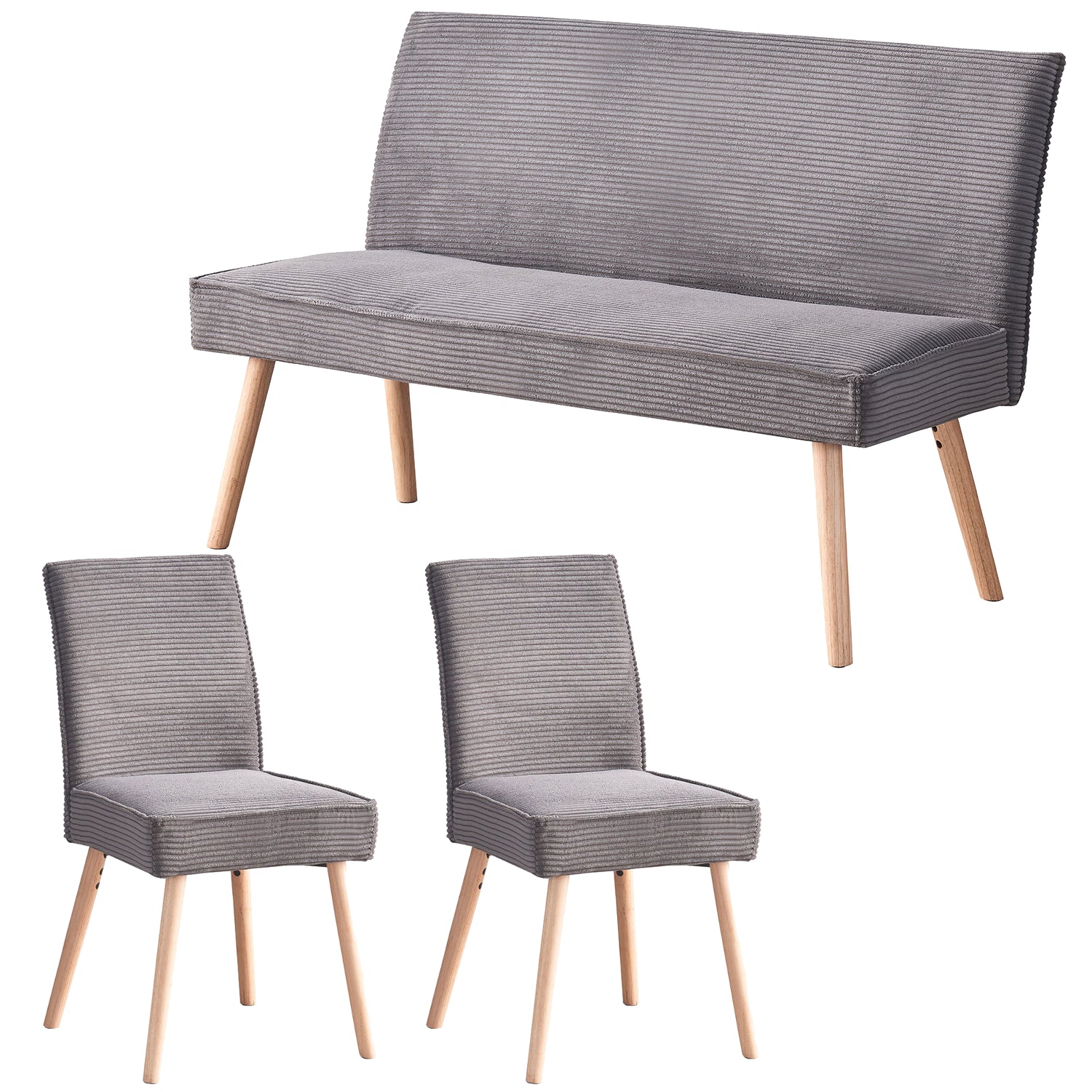 Sitzgruppe Paulo – Stilvolles Esszimmer-Set mit Sitzbank & 2 Polsterstühlen | B&D home