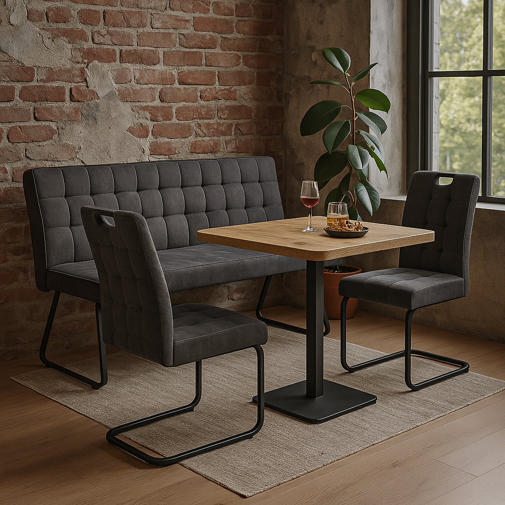 Sitzbank LINA – Polsterbank mit Rückenlehne & Metallgestell | B&D home