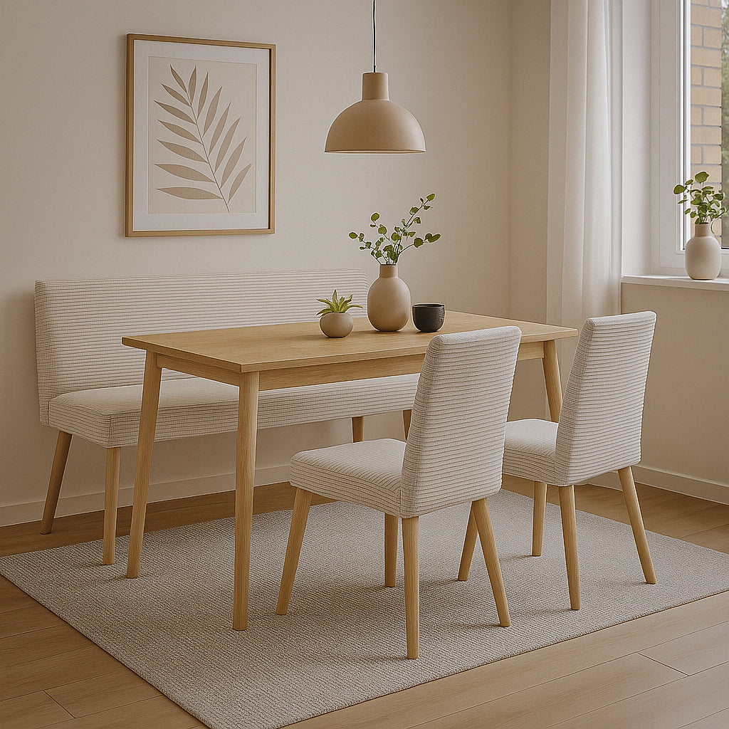 Sitzbank PAUL – Polsterbank mit Rückenlehne & Holzbeinen | B&D home