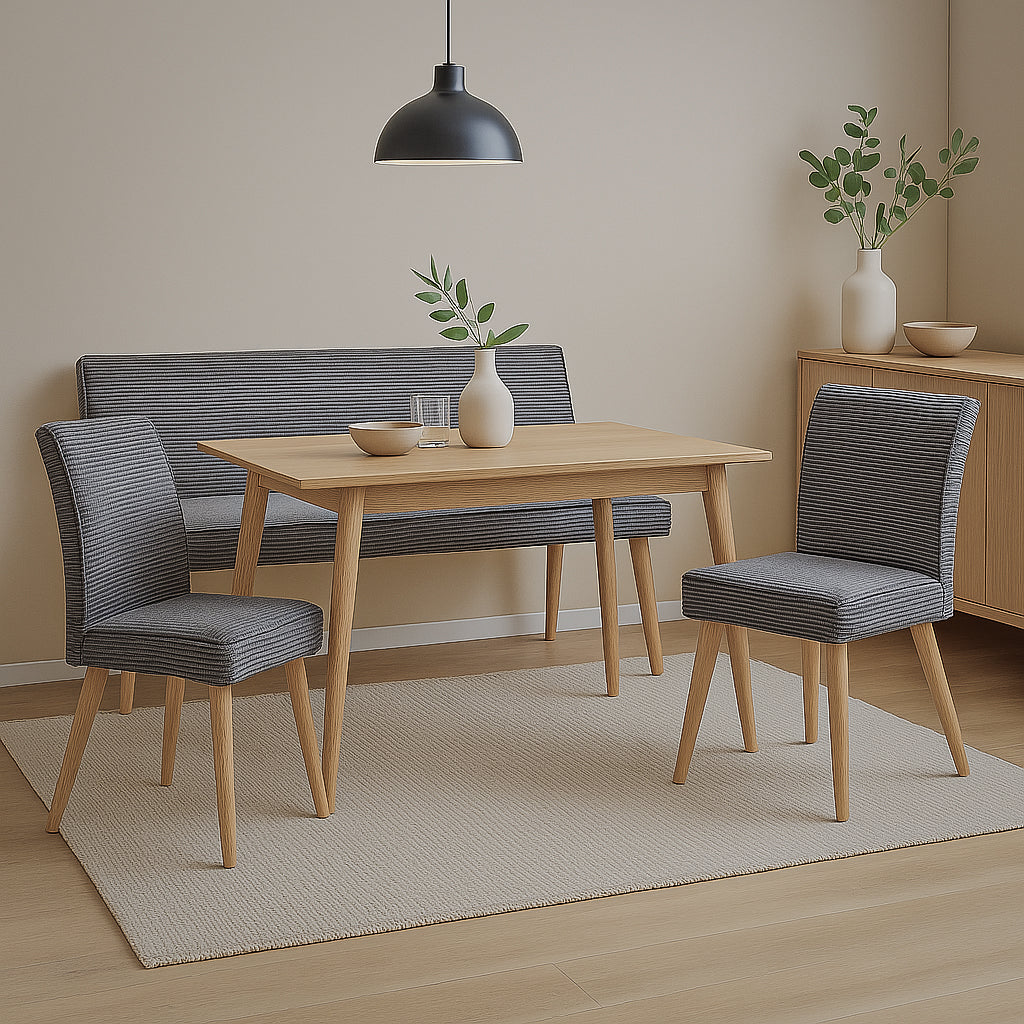 Sitzbank PAUL – Polsterbank mit Rückenlehne & Holzbeinen | B&D home