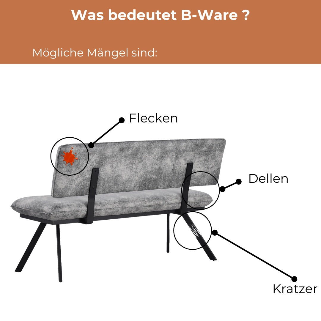 B-Ware Sitzbank LINA, Anthrazit, 160 cm | praktisch & modern | B&D home