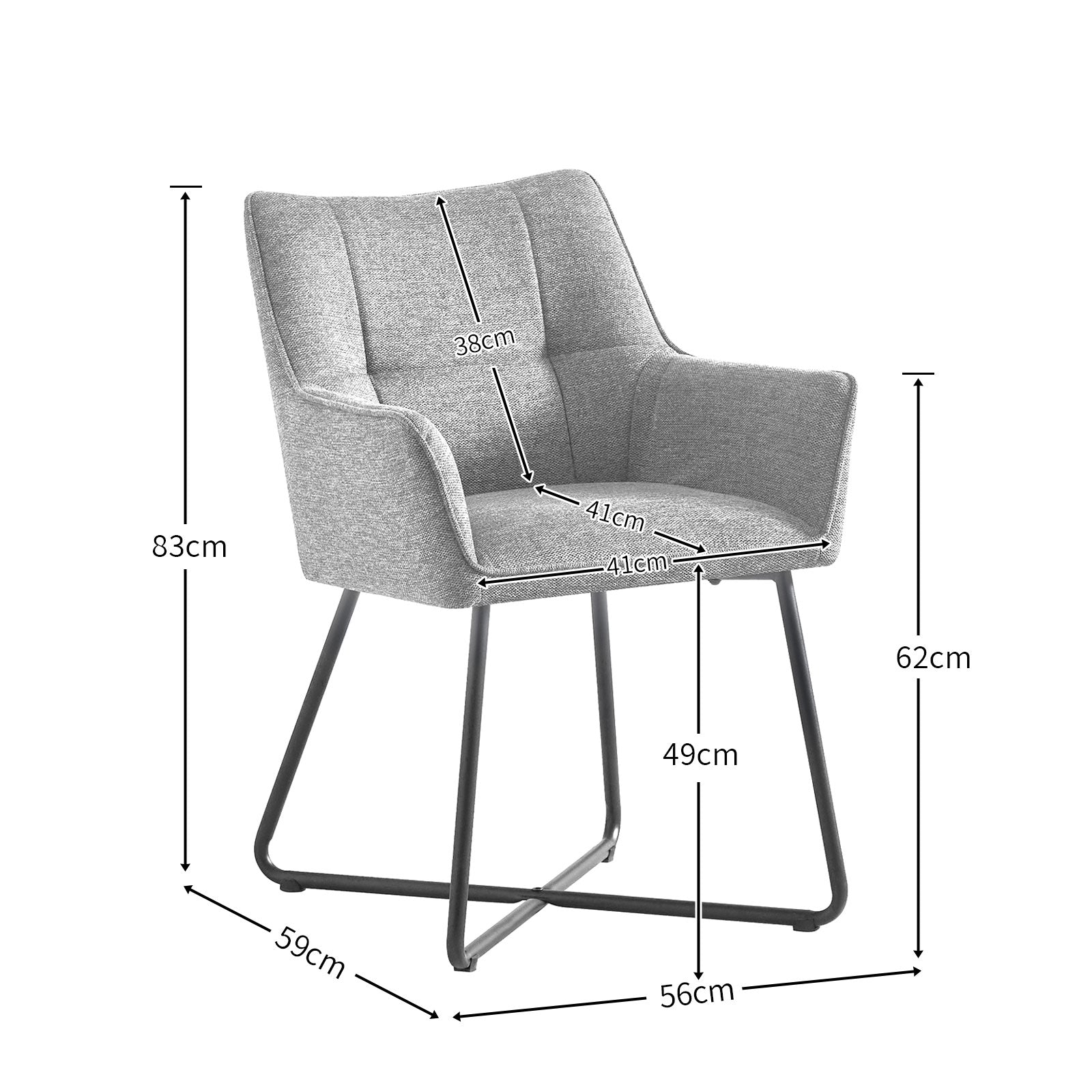 B-Ware Esszimmerstuhl BREIGHT, 2er Set, Anthrazit | komfortabel & stilvoll | B&D home
