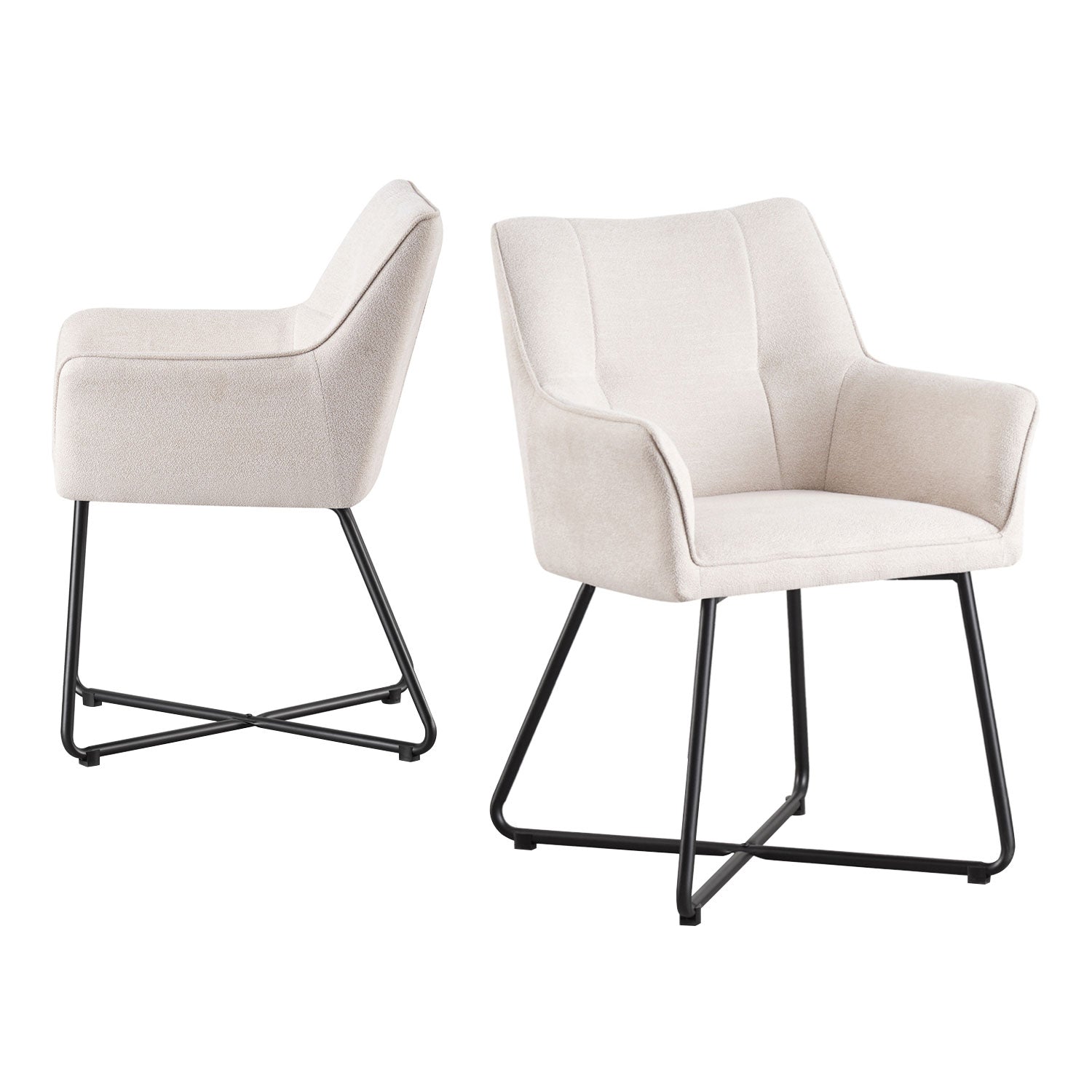 B - Ware Esszimmerstuhl BREIGHT, 2er Set, Creme - B&D homeEsszimmerstuhl
