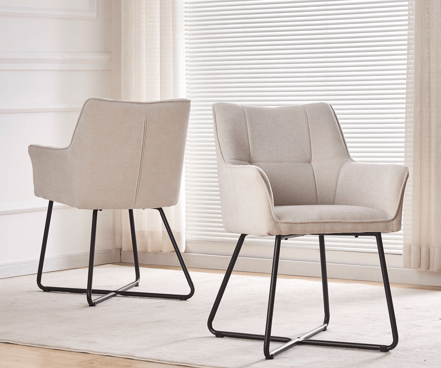 B - Ware Esszimmerstuhl BREIGHT, 2er Set, Creme - B&D homeEsszimmerstuhl