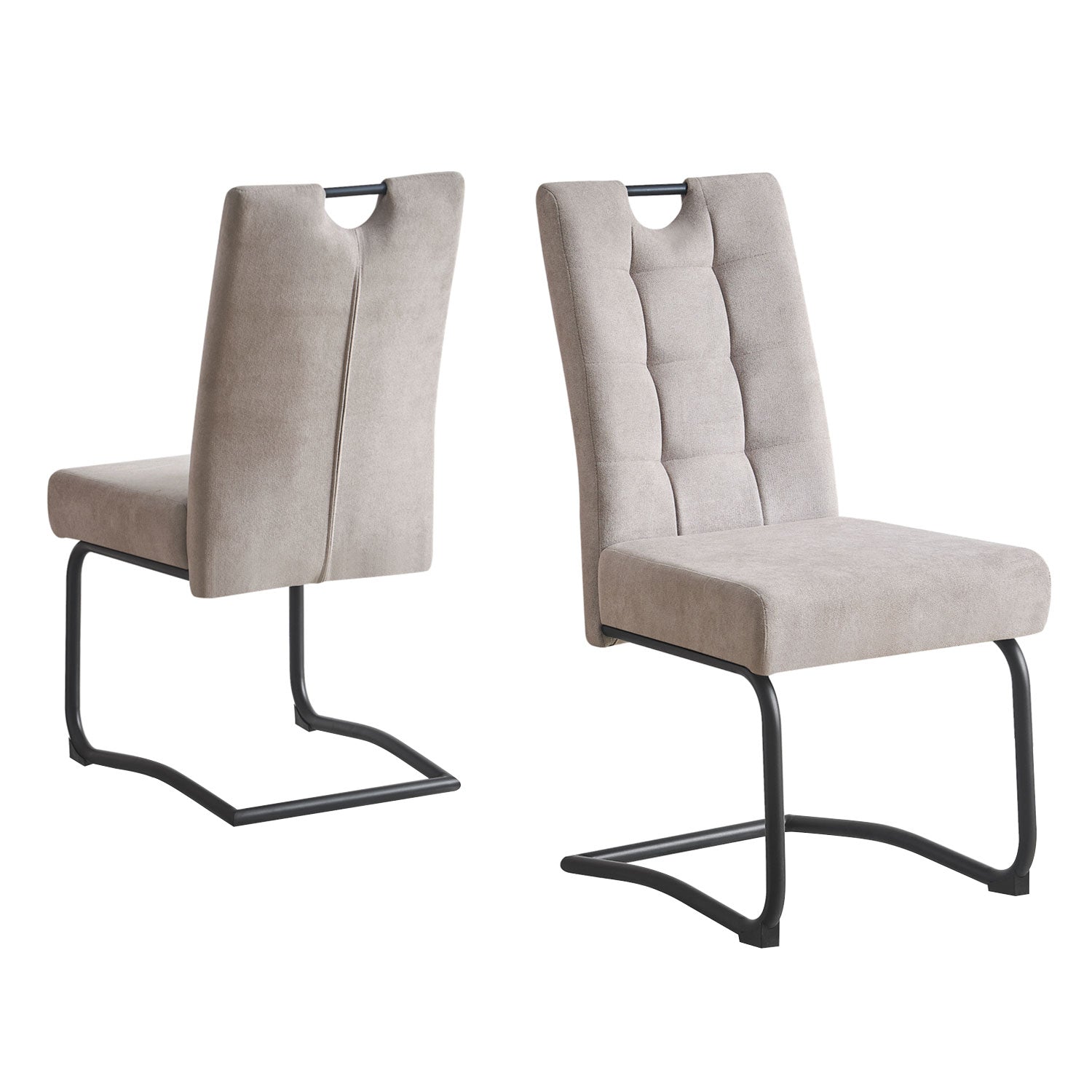 B - Ware Esszimmerstuhl SOFIA, 2er Set, Grau - B&D homeFreischwinger Stühle