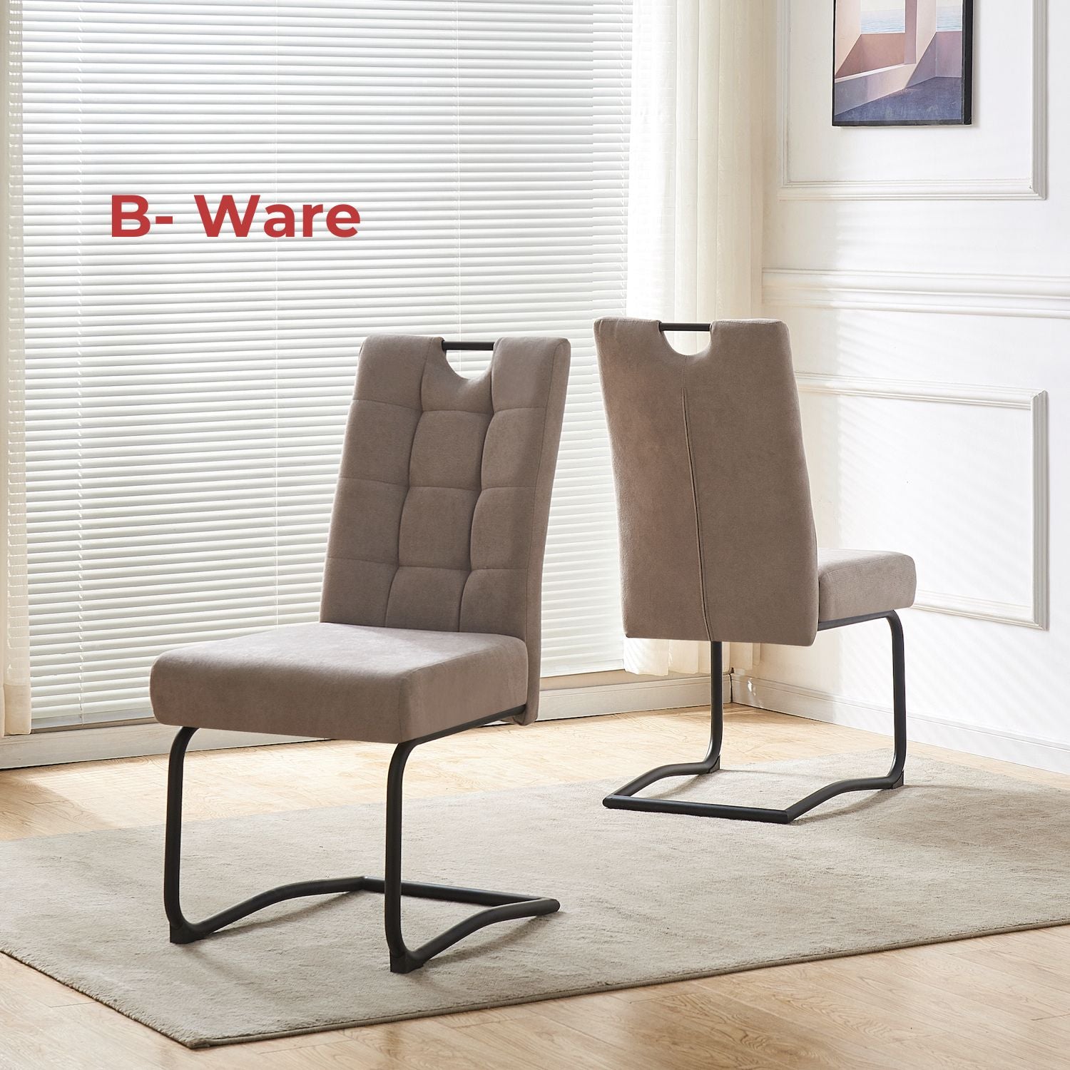 B - Ware Esszimmerstuhl SOFIA, 2er Set, Grau - B&D homeFreischwinger Stühle