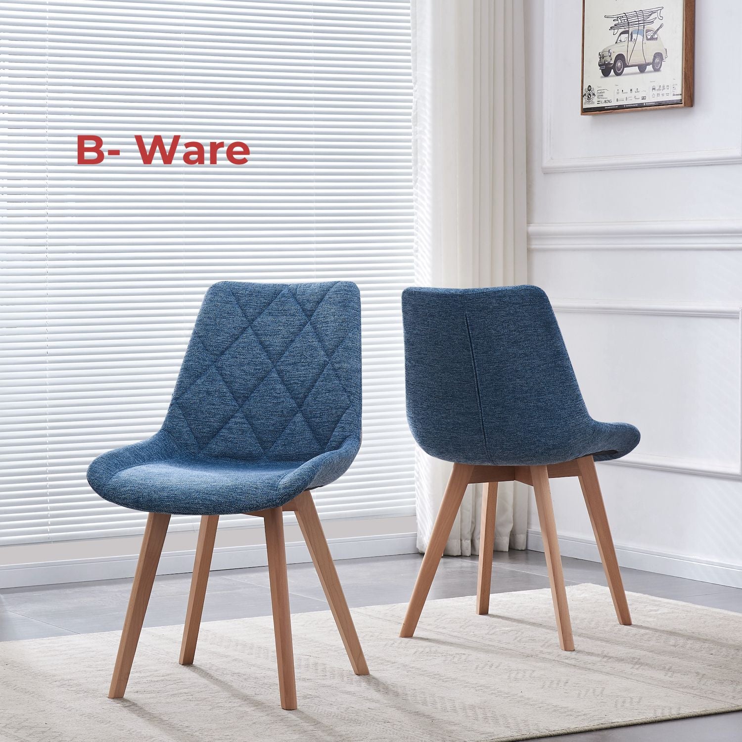 B - Ware Esszimmerstuhl TANIA, 2er Set, Blau - B&D homeEsszimmerstuhl