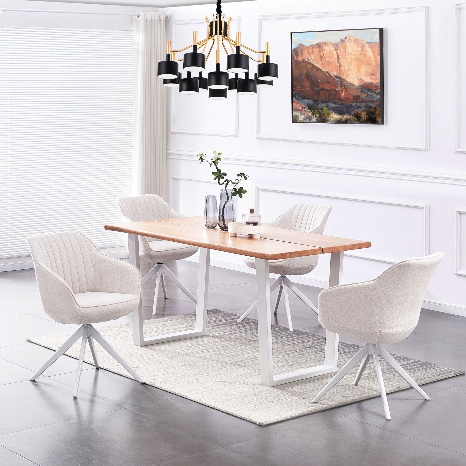 B-Ware Drehstuhl ARVIT, Creme | mit 360°-Drehfunktion | B&D home
