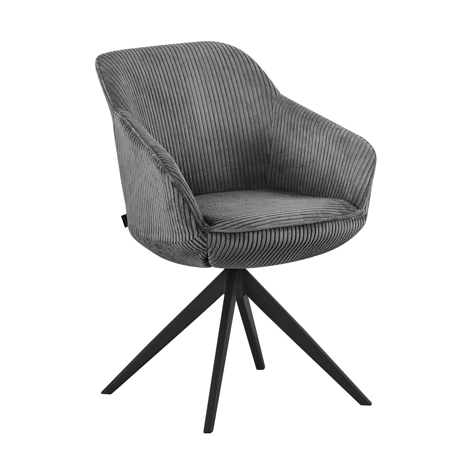 B-Ware Drehstuhl ARVIT, Dunkelgrau, Cord | mit 360°-Drehfunktion | B&D home