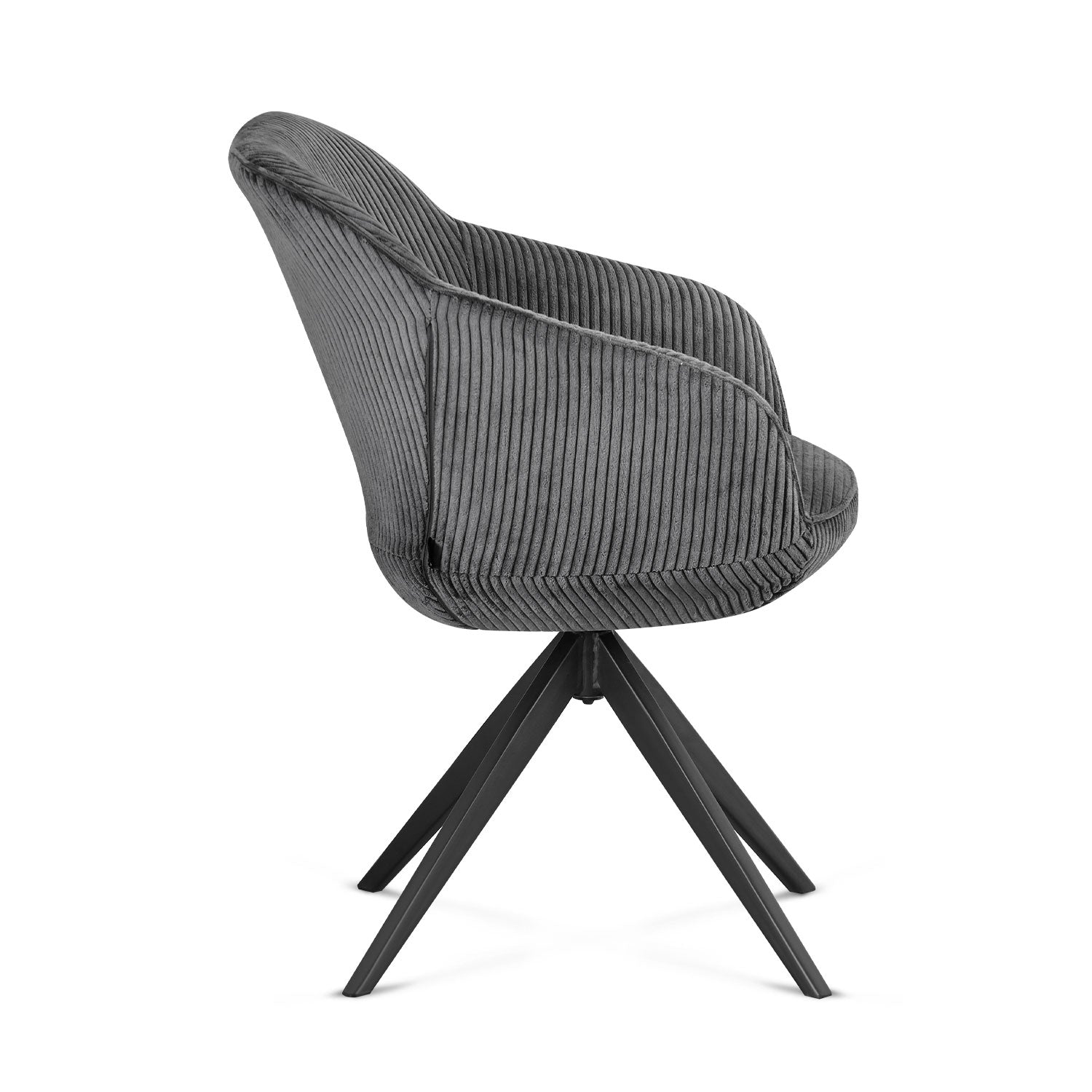 B-Ware Drehstuhl ARVIT, Dunkelgrau, Cord | mit 360°-Drehfunktion | B&D home