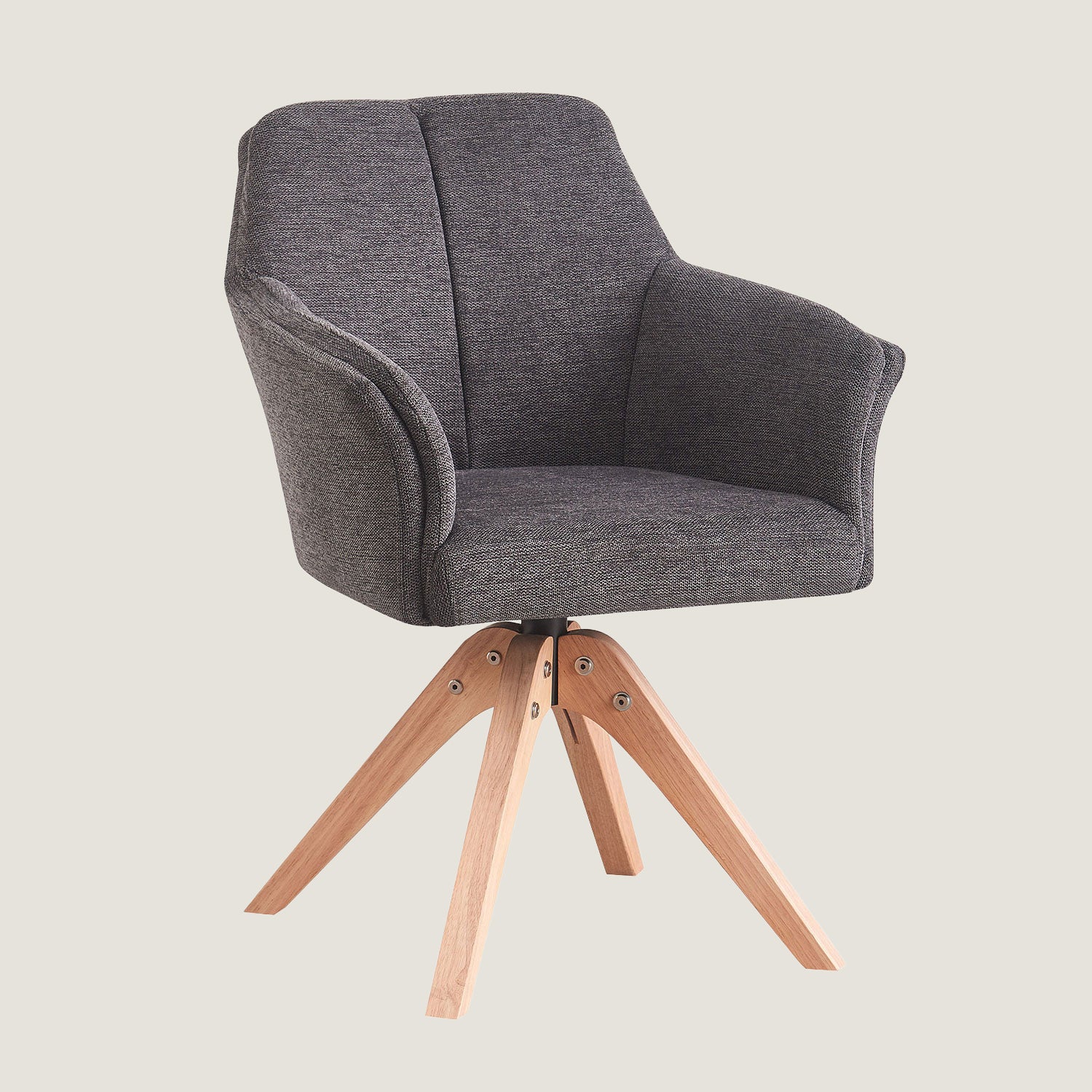 Esszimmerstuhl DAISY – Drehbarer Stuhl mit Armlehne & Holzgestell | B&D home