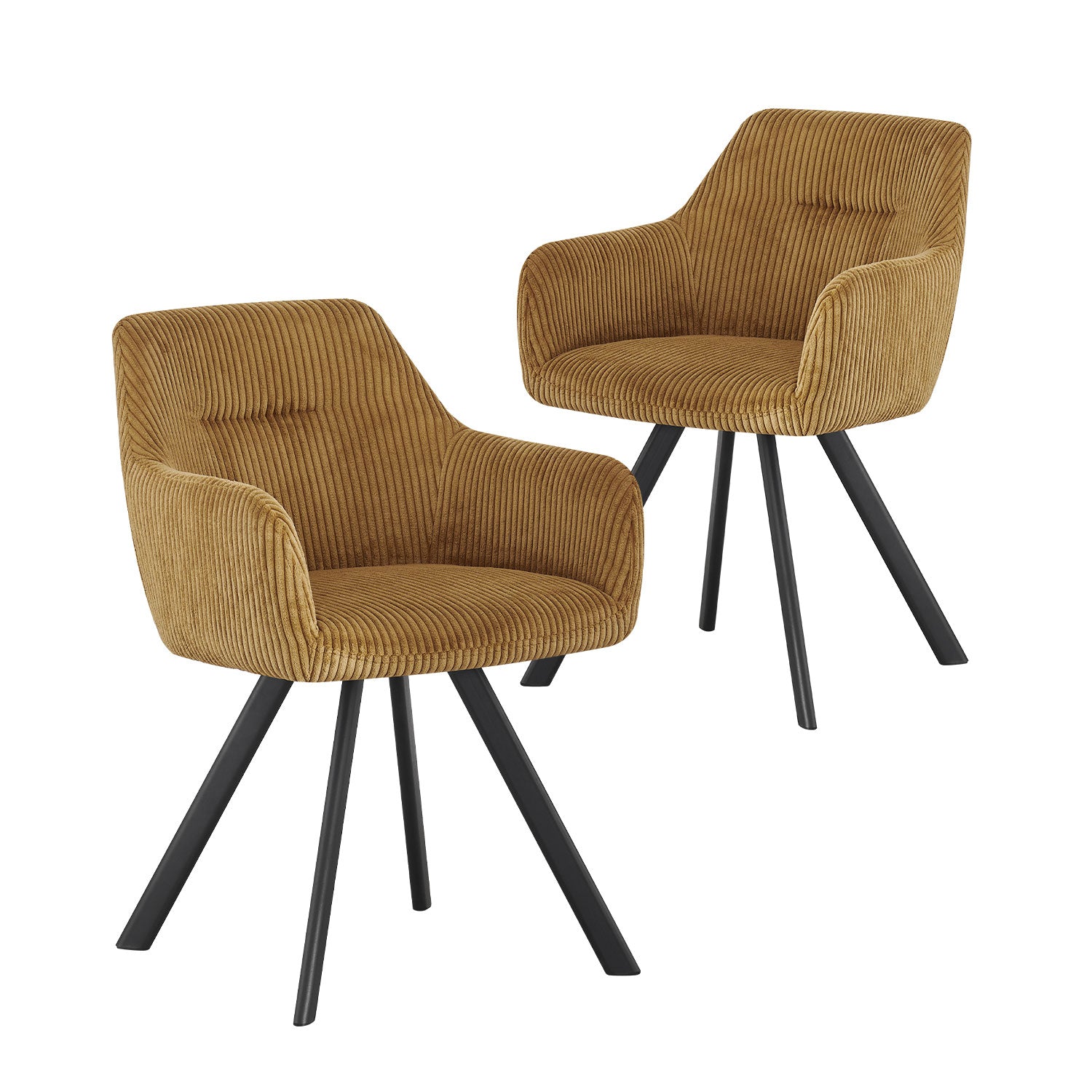 B-Ware Esszimmerstuhl CYRUS, 2er Set, Gelb | komfortabel & stilvoll | B&D home