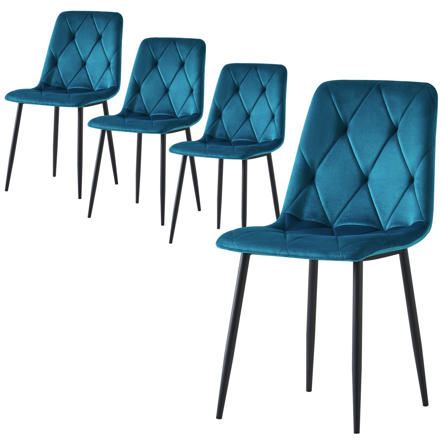 C-Ware Esszimmerstuhl VICKA, 4er Set, Petrol  (ungeprüfte Retoure) | komfortabel & stilvoll | B&D home