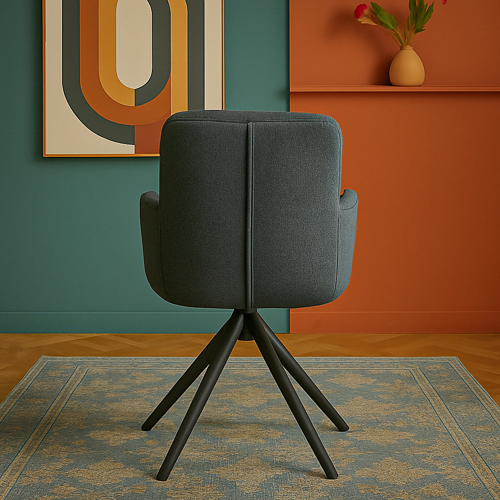 Esszimmerstuhl CAZAR – Drehbarer Polsterstuhl mit Armlehne & Metallgestell | B&D home