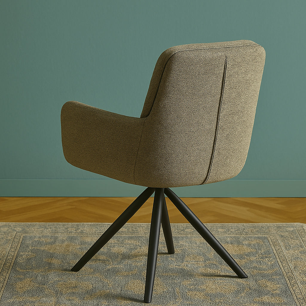 Esszimmerstuhl CAZAR – Drehbarer Polsterstuhl mit Armlehne & Metallgestell | B&D home