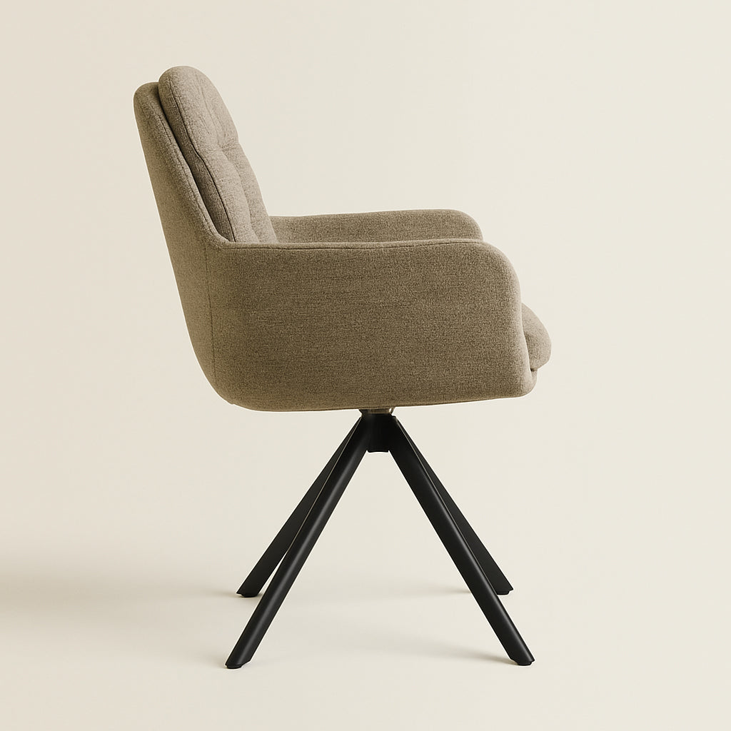 Esszimmerstuhl CAZAR – Drehbarer Polsterstuhl mit Armlehne & Metallgestell | B&D home