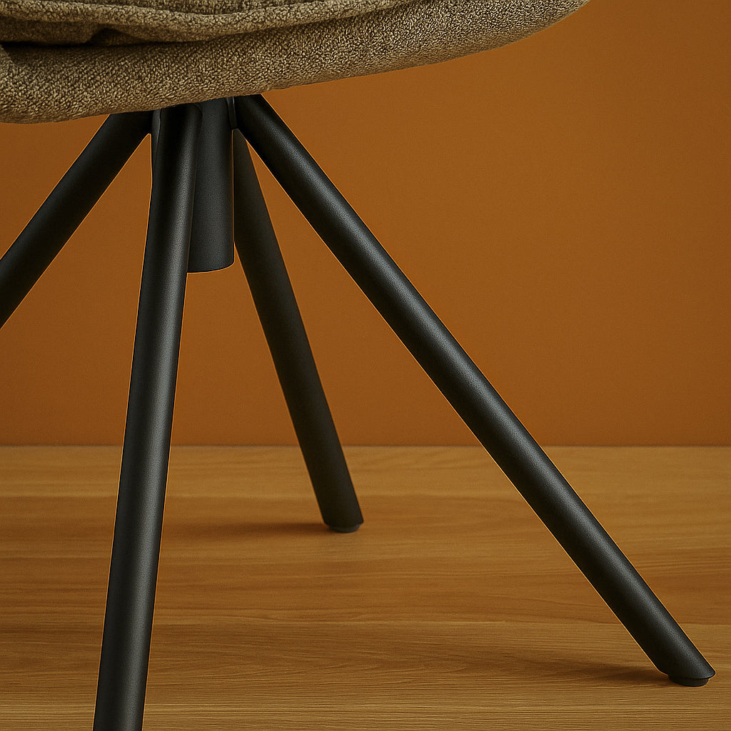 Esszimmerstuhl CAZAR – Drehbarer Polsterstuhl mit Armlehne & Metallgestell | B&D home