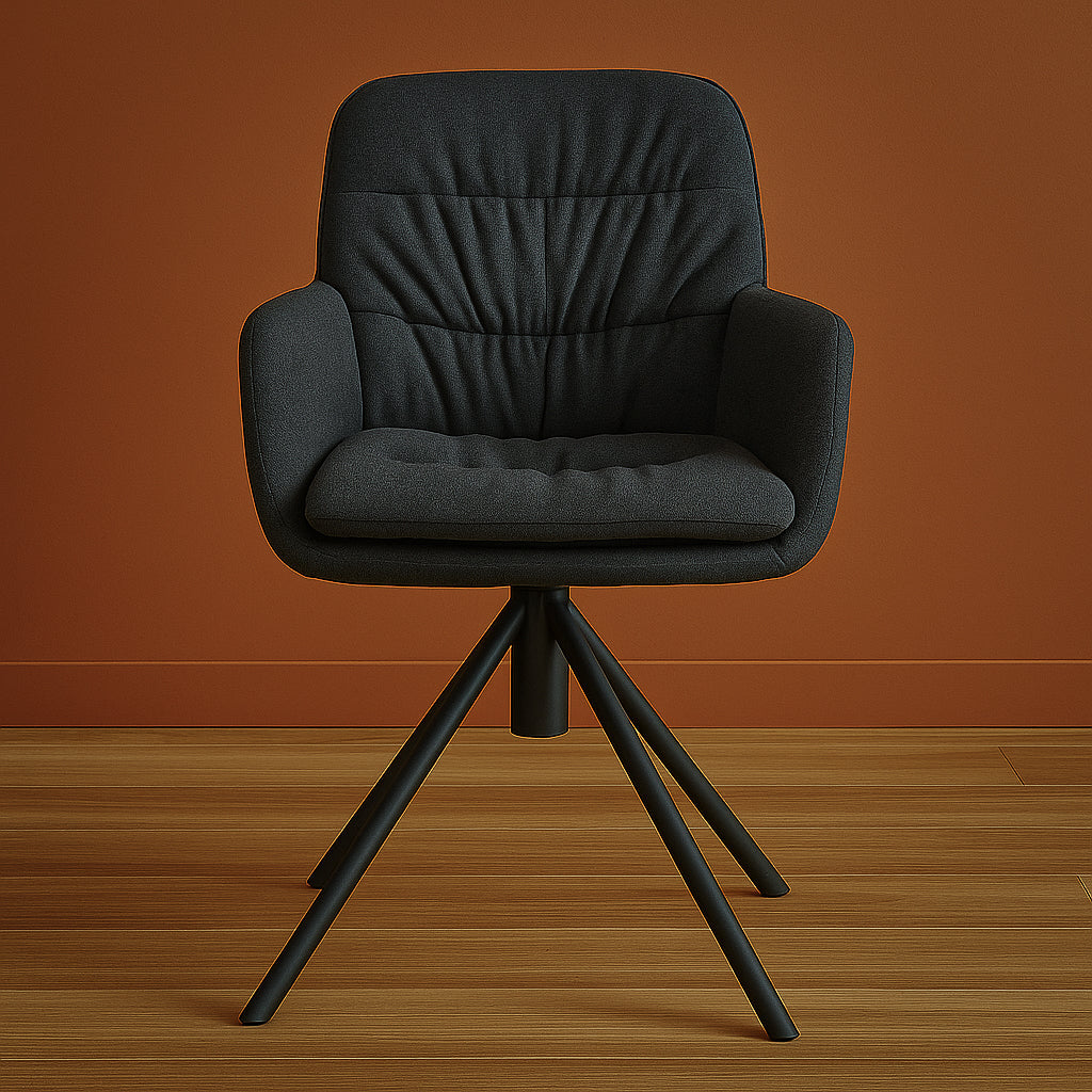 Esszimmerstuhl CAZAR – Drehbarer Polsterstuhl mit Armlehne & Metallgestell | B&D home