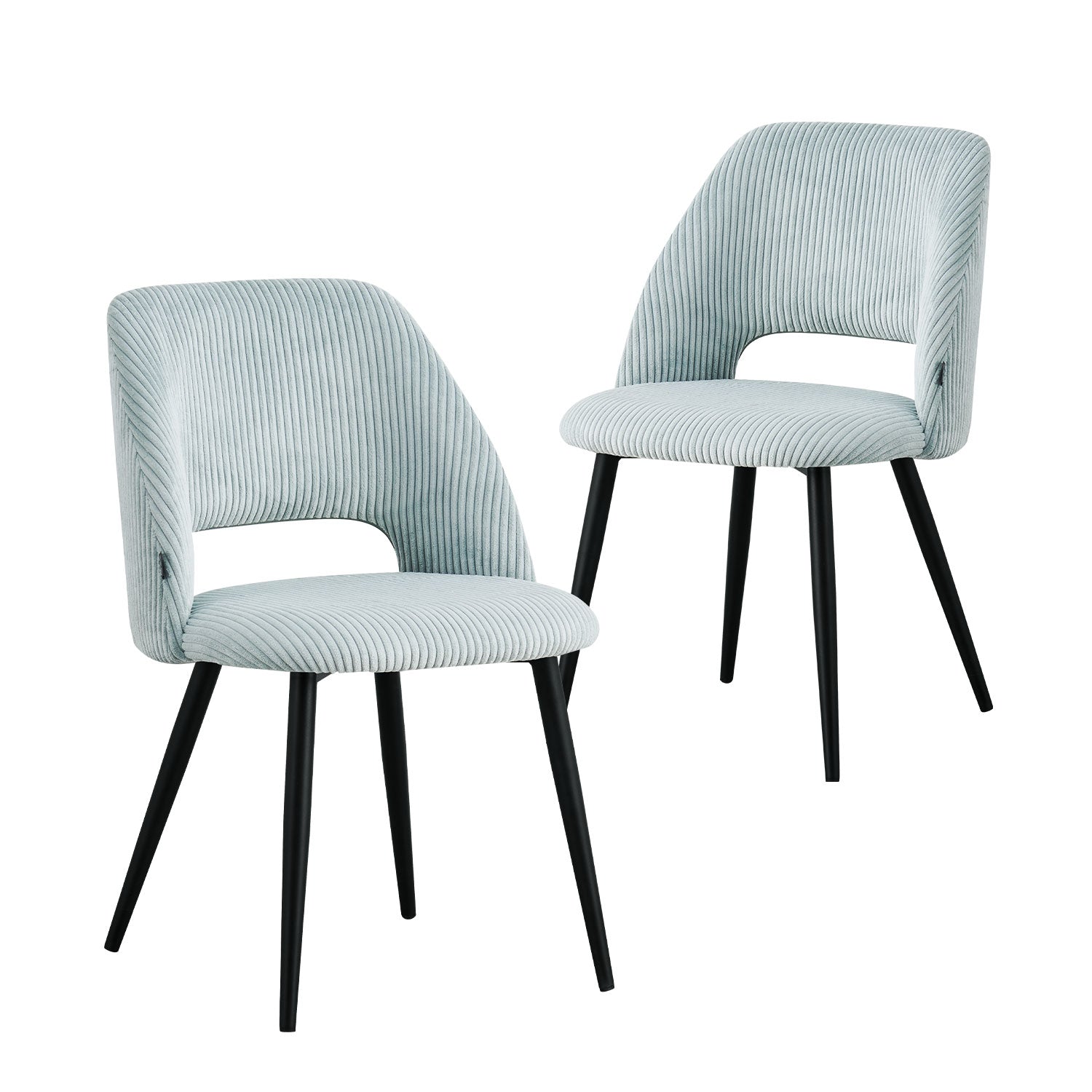 Esszimmerstühle 2er Set VICKY – Polsterstuhl aus Cordstoff mit Metallgestell | B&D home