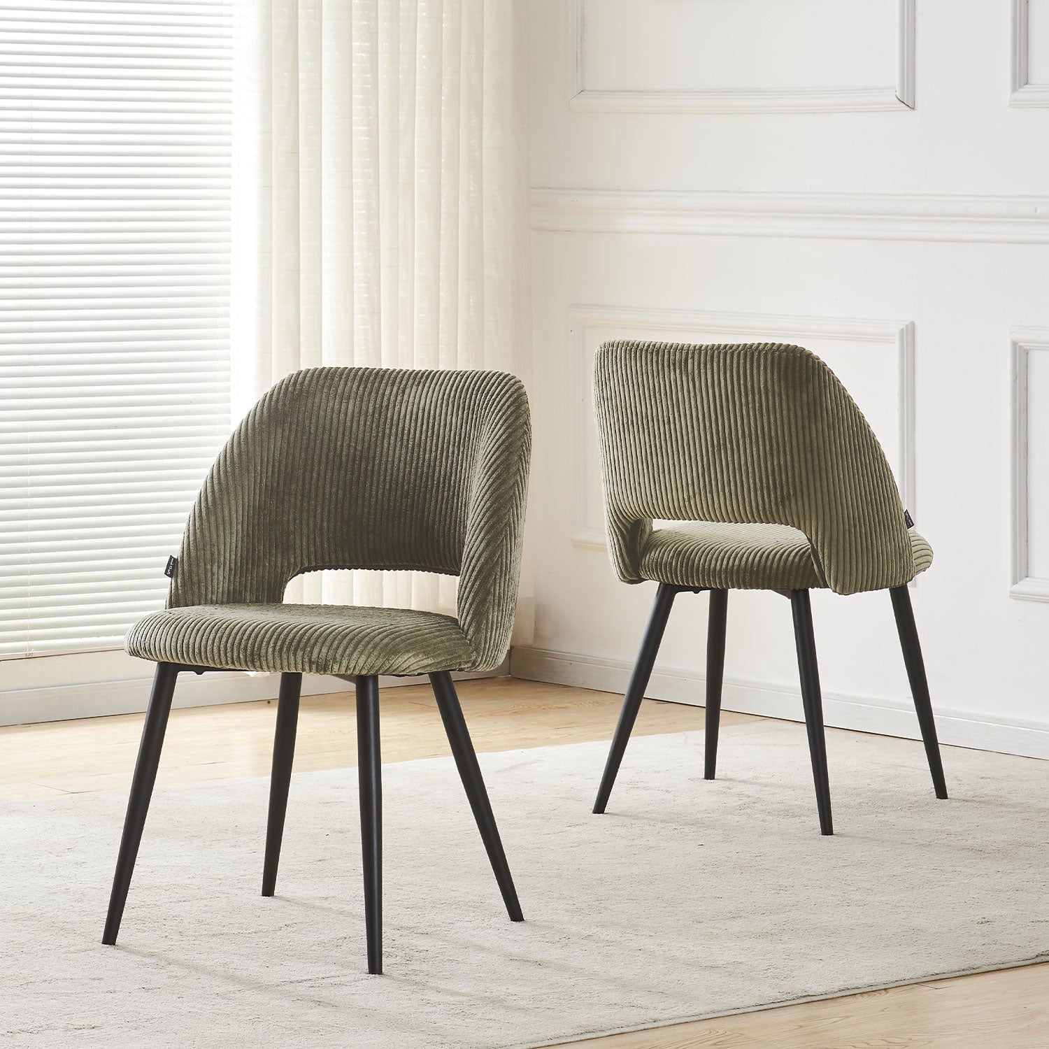 Esszimmerstühle 2er Set VICKY – Polsterstuhl aus Cordstoff mit Metallgestell | B&D home