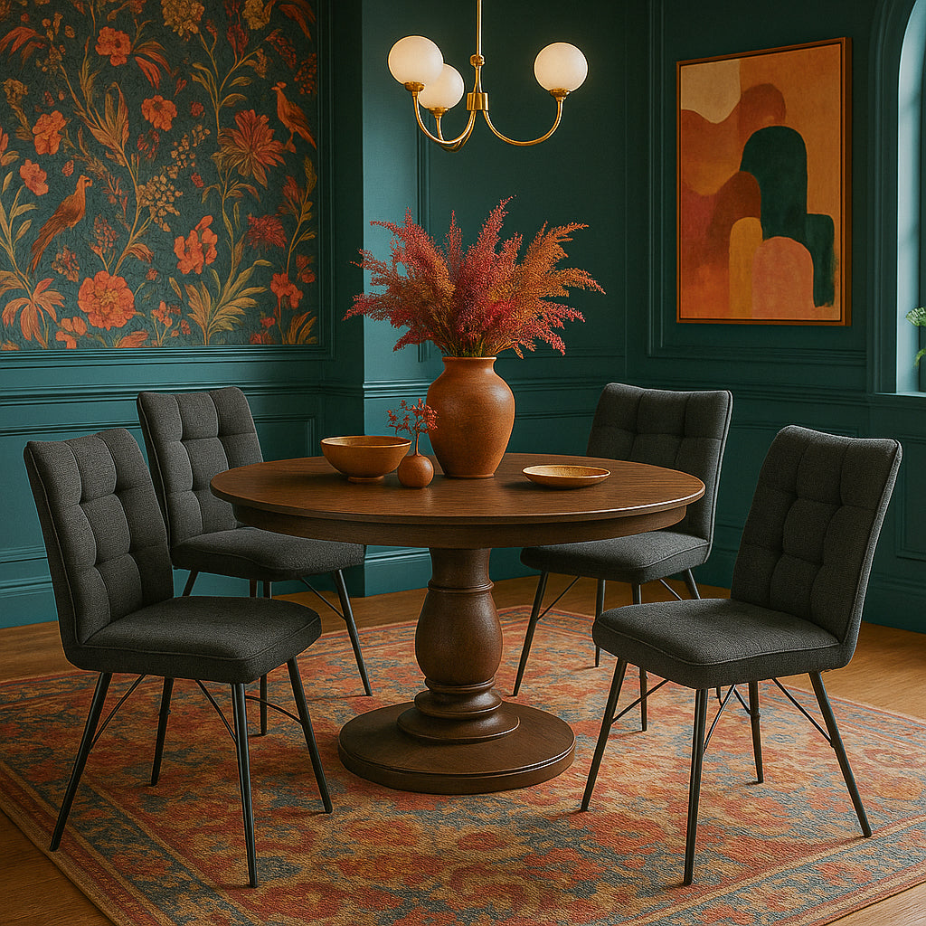Esszimmerstühle 2er Set NELE – Polsterstuhl mit Steppung & Metallgestell | B&D home