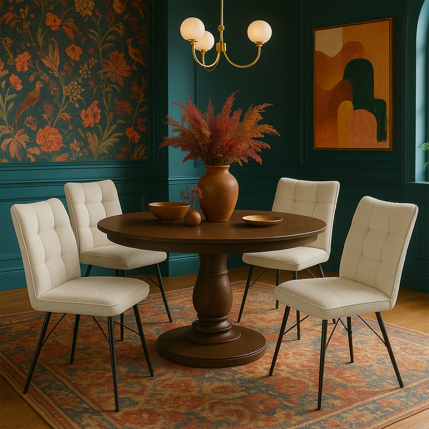 Esszimmerstühle 2er Set NELE – Polsterstuhl mit Steppung & Metallgestell | B&D home