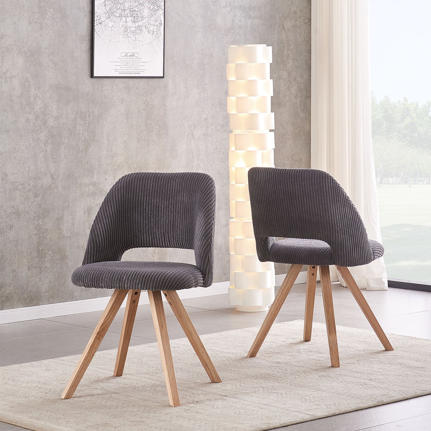 B-Ware Esszimmerstuhl MARY, 2er Set, Anthrazit | komfortabel & stilvoll | B&D home