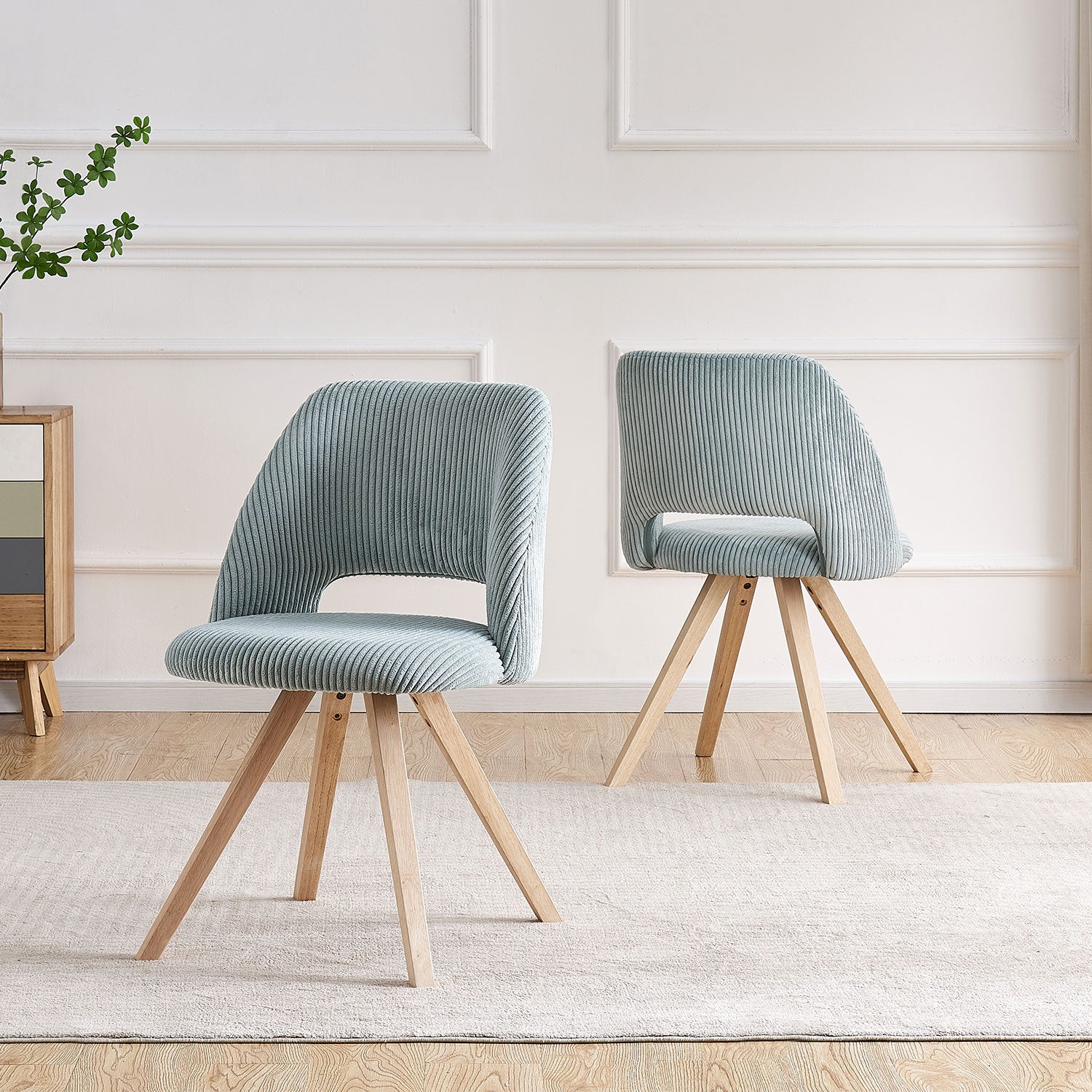 Esszimmerstühle 2er Set VICKY – Polsterstuhl aus Cordstoff mit Metallgestell | B&D home