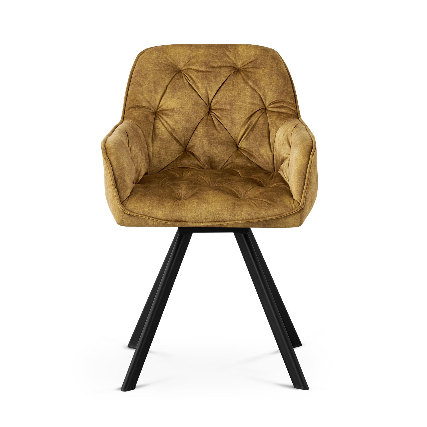 B-Ware Esszimmerstuhl DIETER, 2er Set, drehbar, Gelb | komfortabel & stilvoll | B&D home