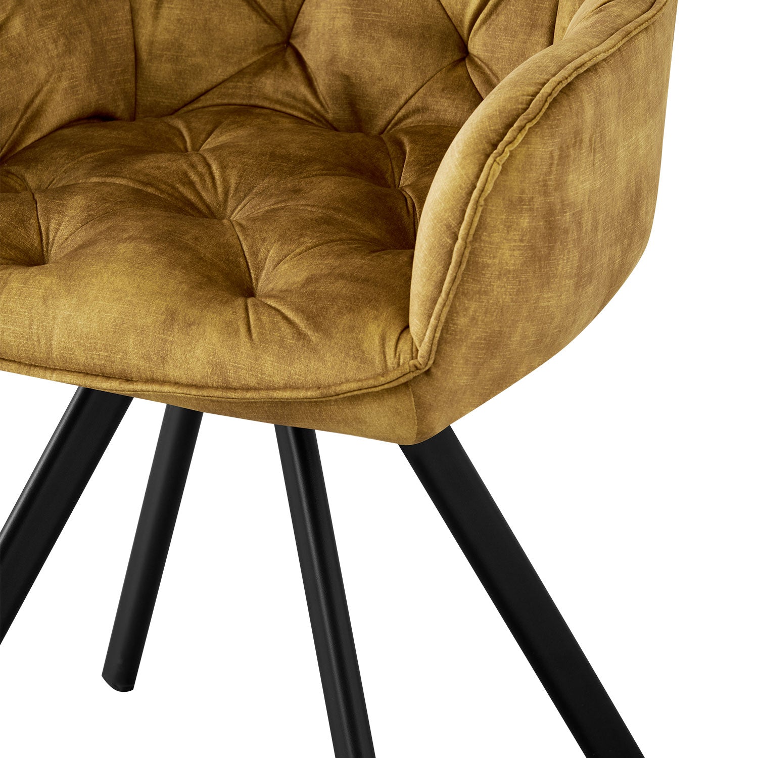 B-Ware Esszimmerstuhl DIETER, 2er Set, drehbar, Gelb | komfortabel & stilvoll | B&D home