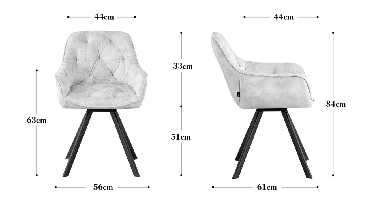 B-Ware Esszimmerstuhl DIETER, 2er Set, drehbar, Gelb | komfortabel & stilvoll | B&D home