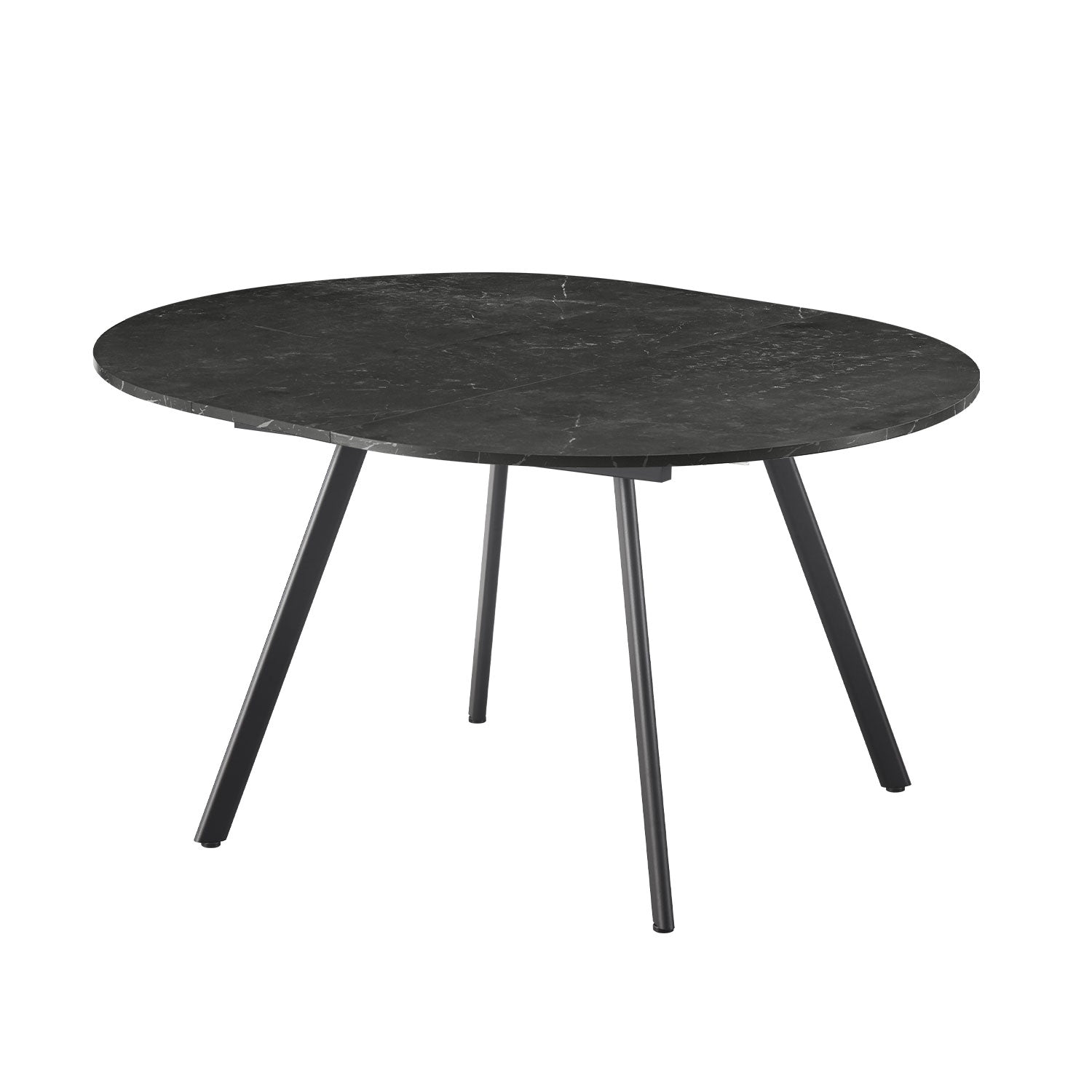 B-Ware Ausziehtisch LIV, Rund, Marmor Schwarz | praktisch & modern | B&D home