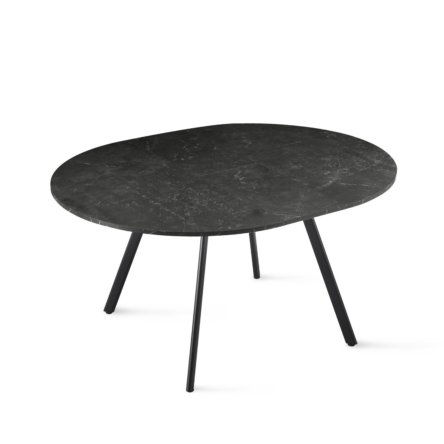 B-Ware Ausziehtisch LIV, Rund, Marmor Schwarz | praktisch & modern | B&D home