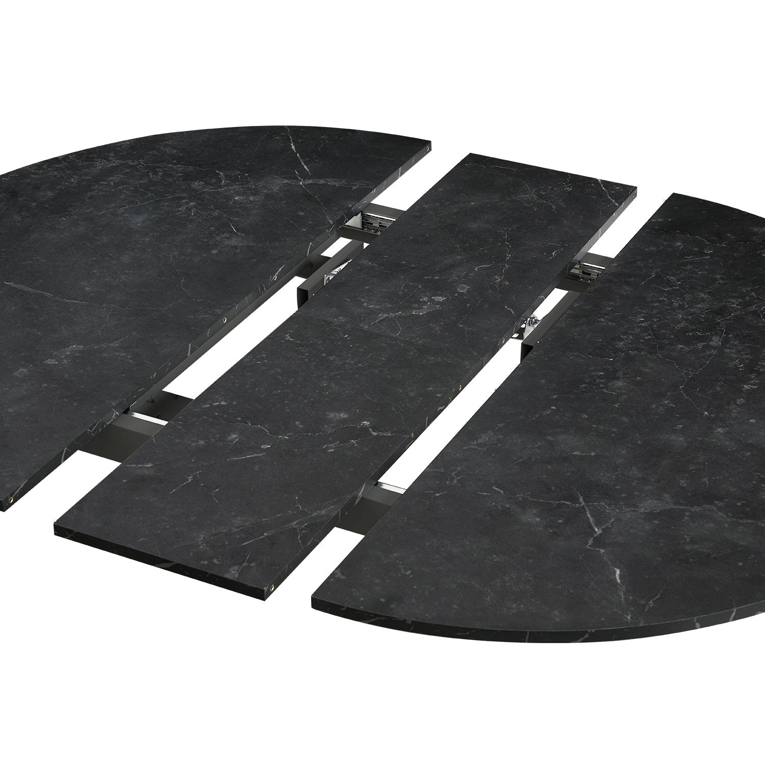 B-Ware Ausziehtisch LIV, Rund, Marmor Schwarz | praktisch & modern | B&D home