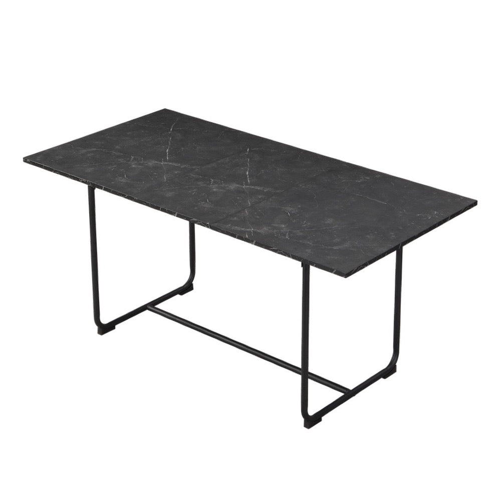 B-Ware Esstisch PIUS, 120-160cm Marmor-Schwarz | praktisch & modern | B&D home