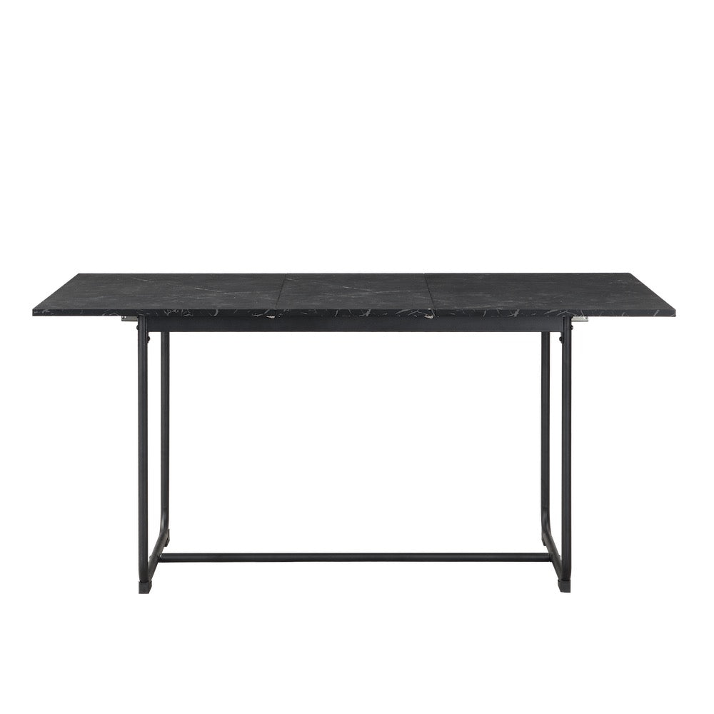 B-Ware Esstisch PIUS, 120-160cm Marmor-Schwarz | praktisch & modern | B&D home