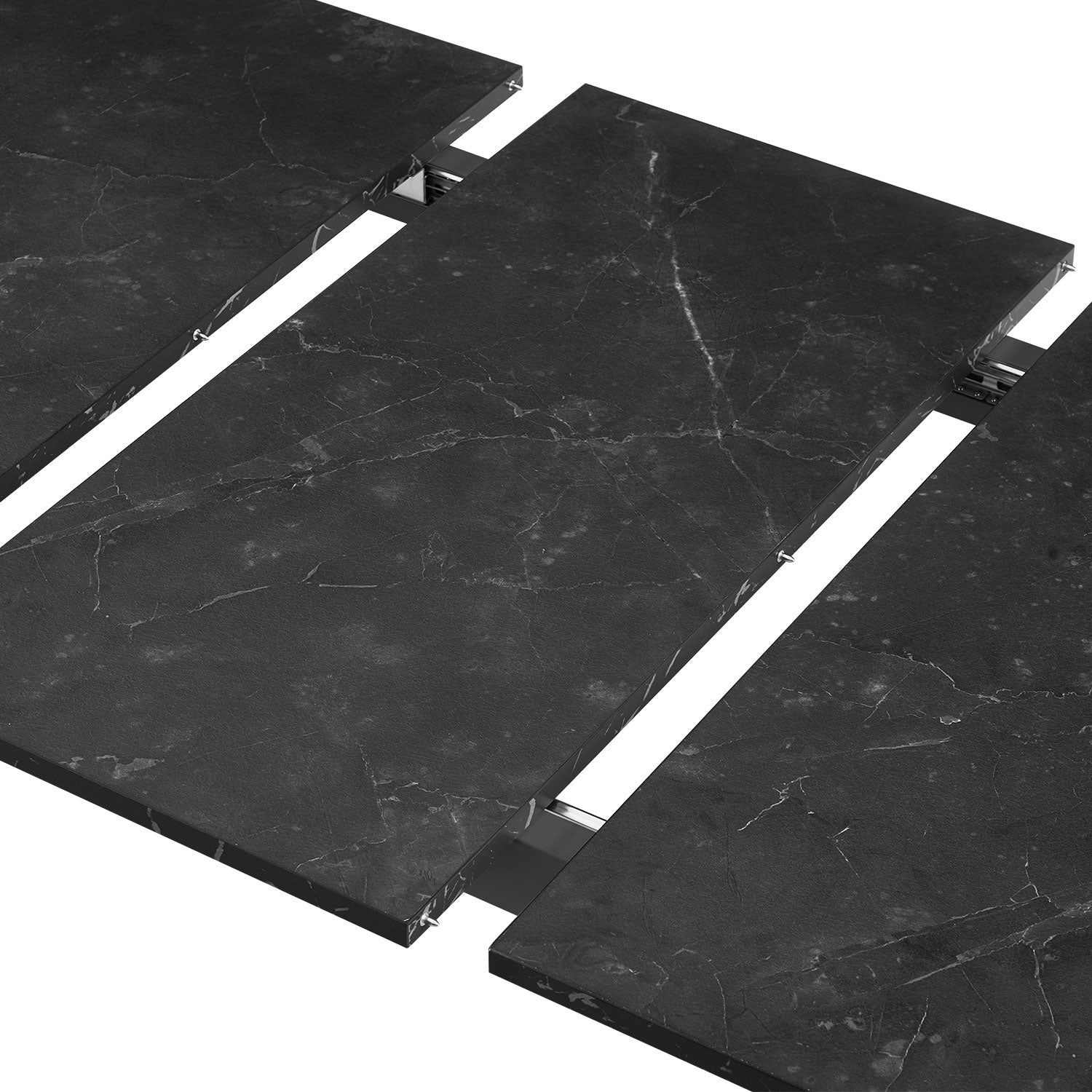 B-Ware Esstisch PIUS, 120-160cm Marmor-Schwarz | praktisch & modern | B&D home