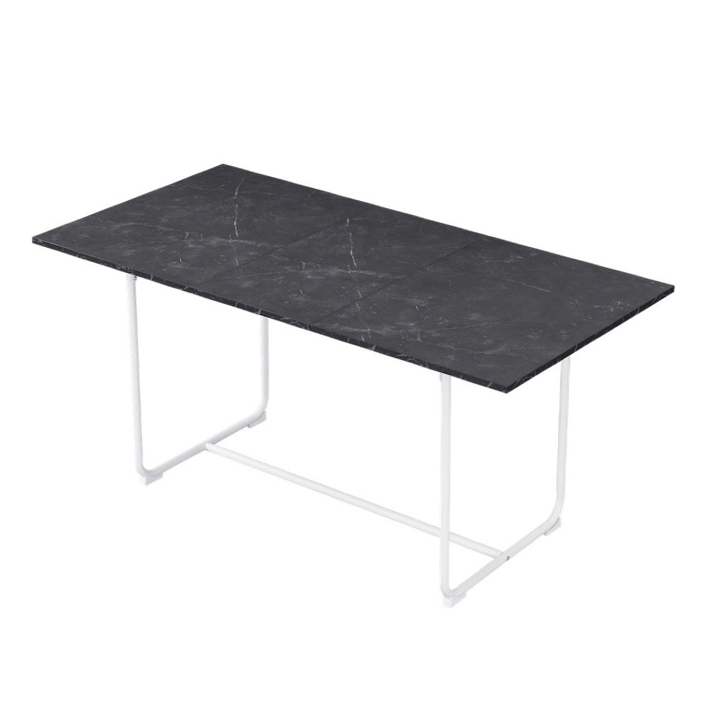 B-Ware Esstisch PIUS, 120-160cm Marmor-Schwarz | praktisch & modern | B&D home