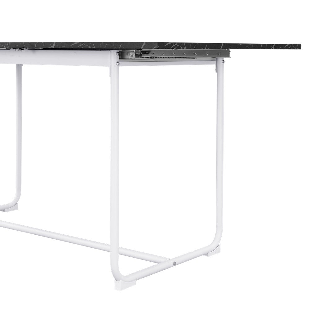 B-Ware Esstisch PIUS, 120-160cm Marmor-Schwarz | praktisch & modern | B&D home