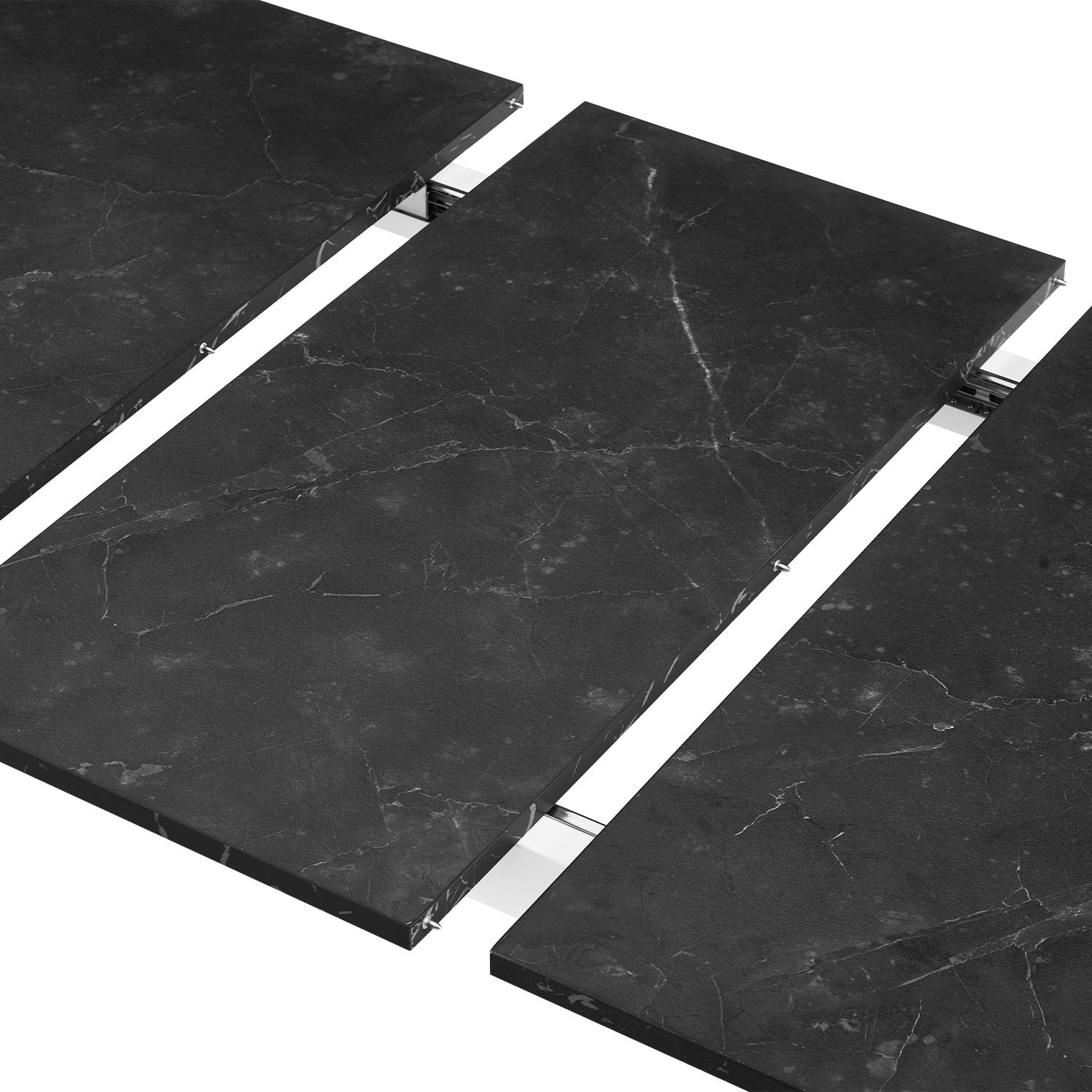 B-Ware Esstisch PIUS, 120-160cm Marmor-Schwarz | praktisch & modern | B&D home