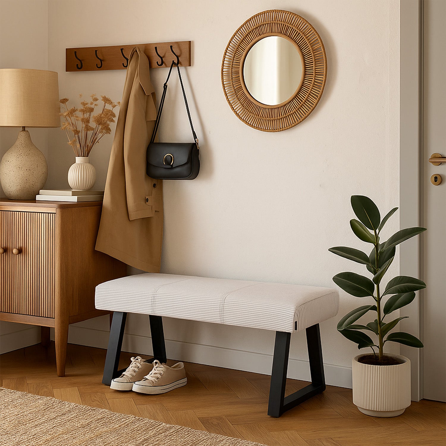 B-Ware Sitzbank DOLCE, Hellgrau, 100cm | praktisch & modern | B&D home