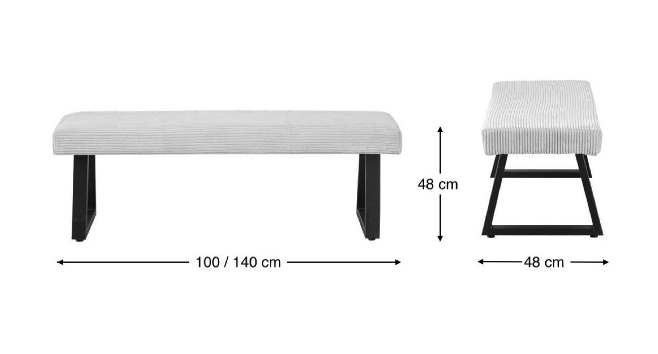 B-Ware Sitzbank DOLCE, Dunkelgrau, 140cm