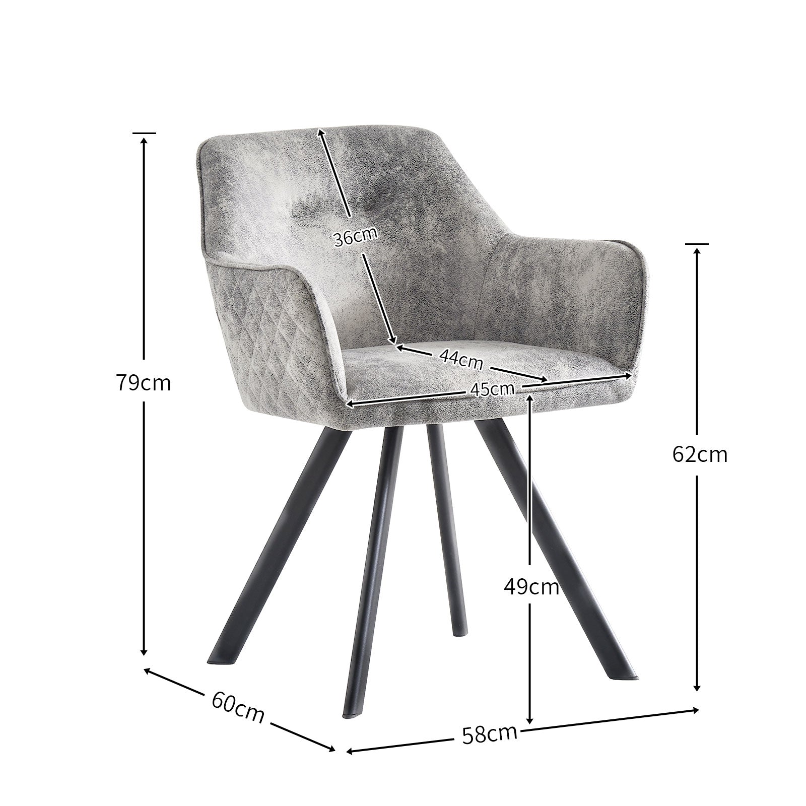 Maßbild für B-Ware Esszimmerstuhl CYRUS, 2er Set, Grün | komfortabel & stilvoll | B&D home
