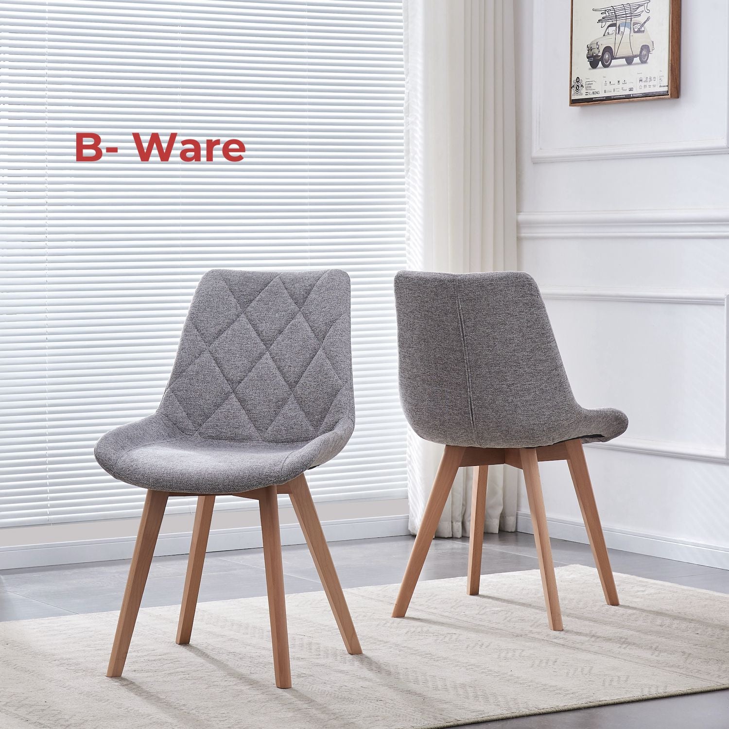 B - Ware Esszimmerstuhl TANIA, 2er Set, Grau - B&D homeEsszimmerstuhl