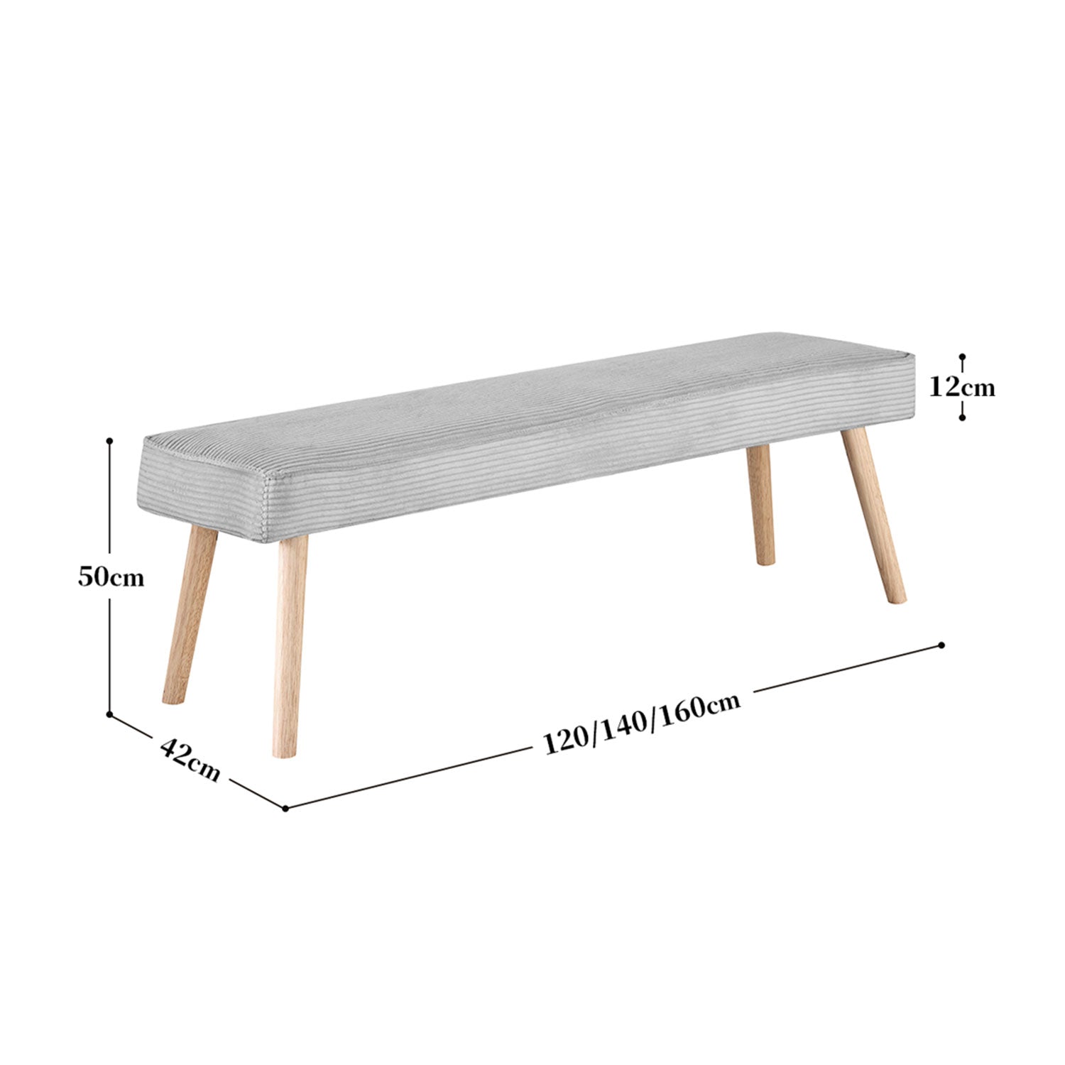 B-Ware Sitzbank EMIL, Grau, 140cm | praktisch & modern | B&D home